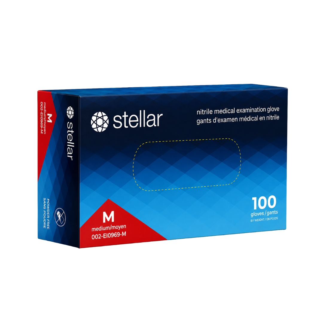 Stellar Extra Blue Nitrile Gloves - 6 mil Blue, Powder Free - Image 2