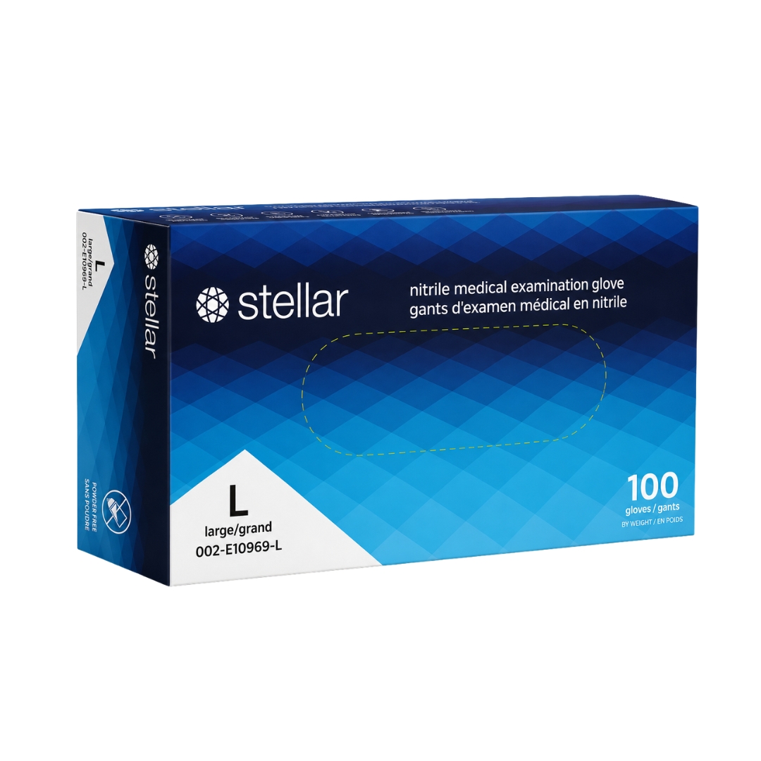 Stellar Extra Blue Nitrile Gloves - 6 mil Blue, Powder Free - Image 3