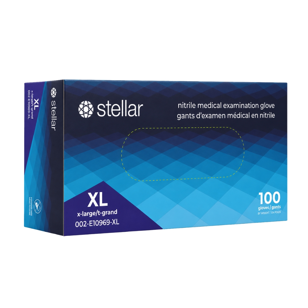 Stellar Extra Blue Nitrile Gloves - 6 mil Blue, Powder Free - Image 4