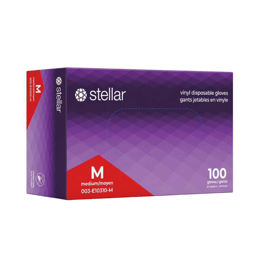 Stellar Vinyl Gloves, Powder Free, Clear - 4 mil - Image 2