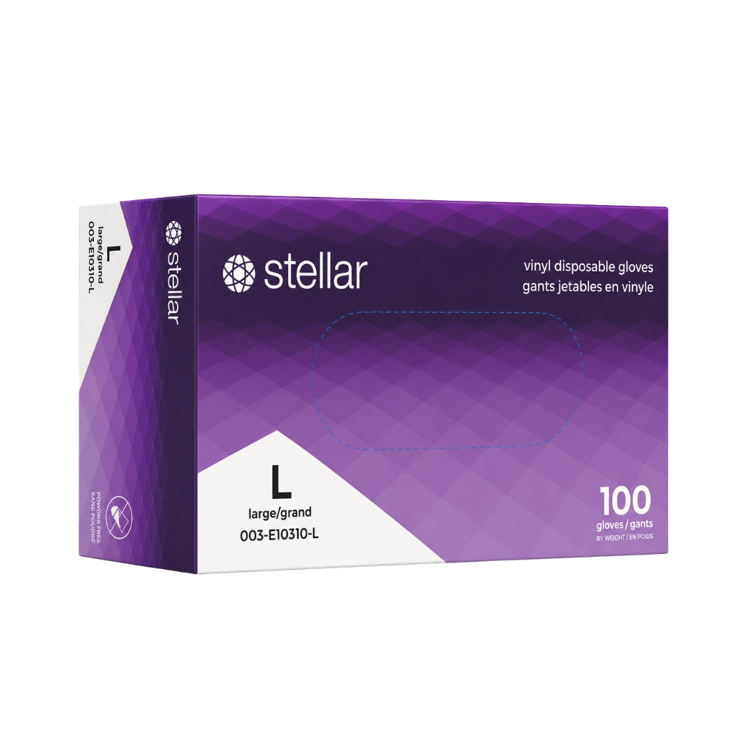 Stellar Vinyl Gloves, Powder Free, Clear - 4 mil - Image 3