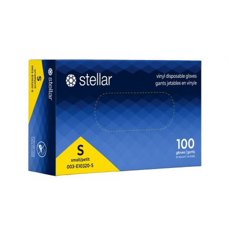 Stellar Vinyl Gloves, Powder Free, Blue - 4 mil