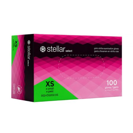 Stellar Nitrile Exam Gloves- Pink, 3 mil Powder Free