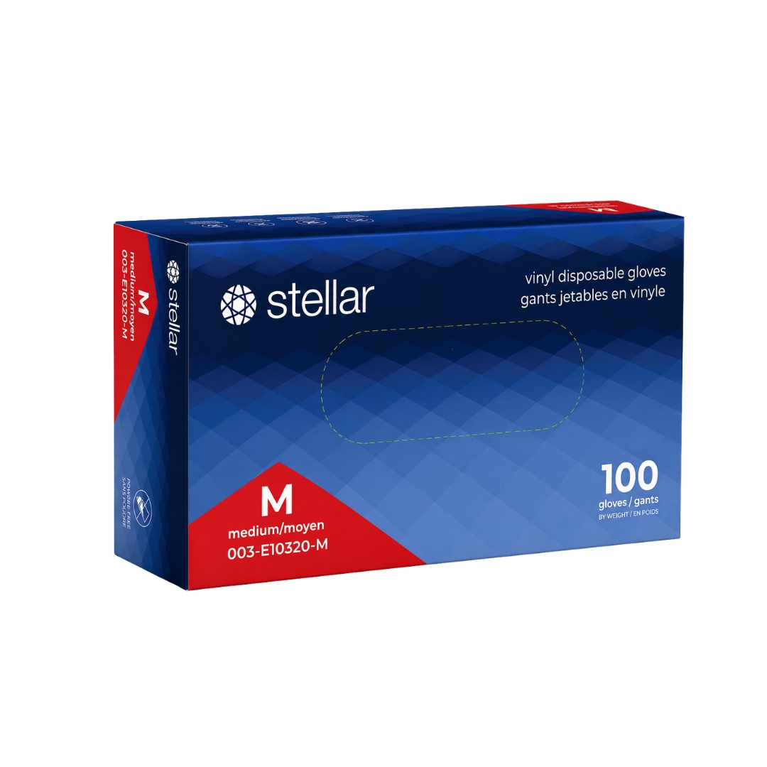 Stellar Vinyl Gloves, Powder Free, Blue - 4 mil - Image 2