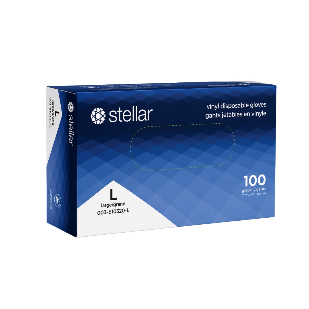Stellar Vinyl Gloves, Powder Free, Blue - 4 mil - Image 3
