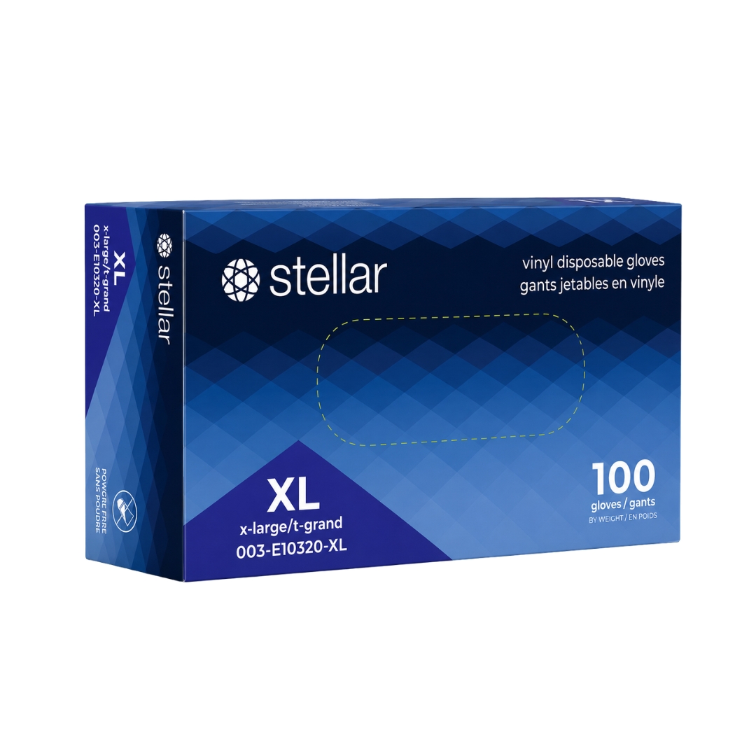 Stellar Vinyl Gloves, Powder Free, Blue - 4 mil - Image 4