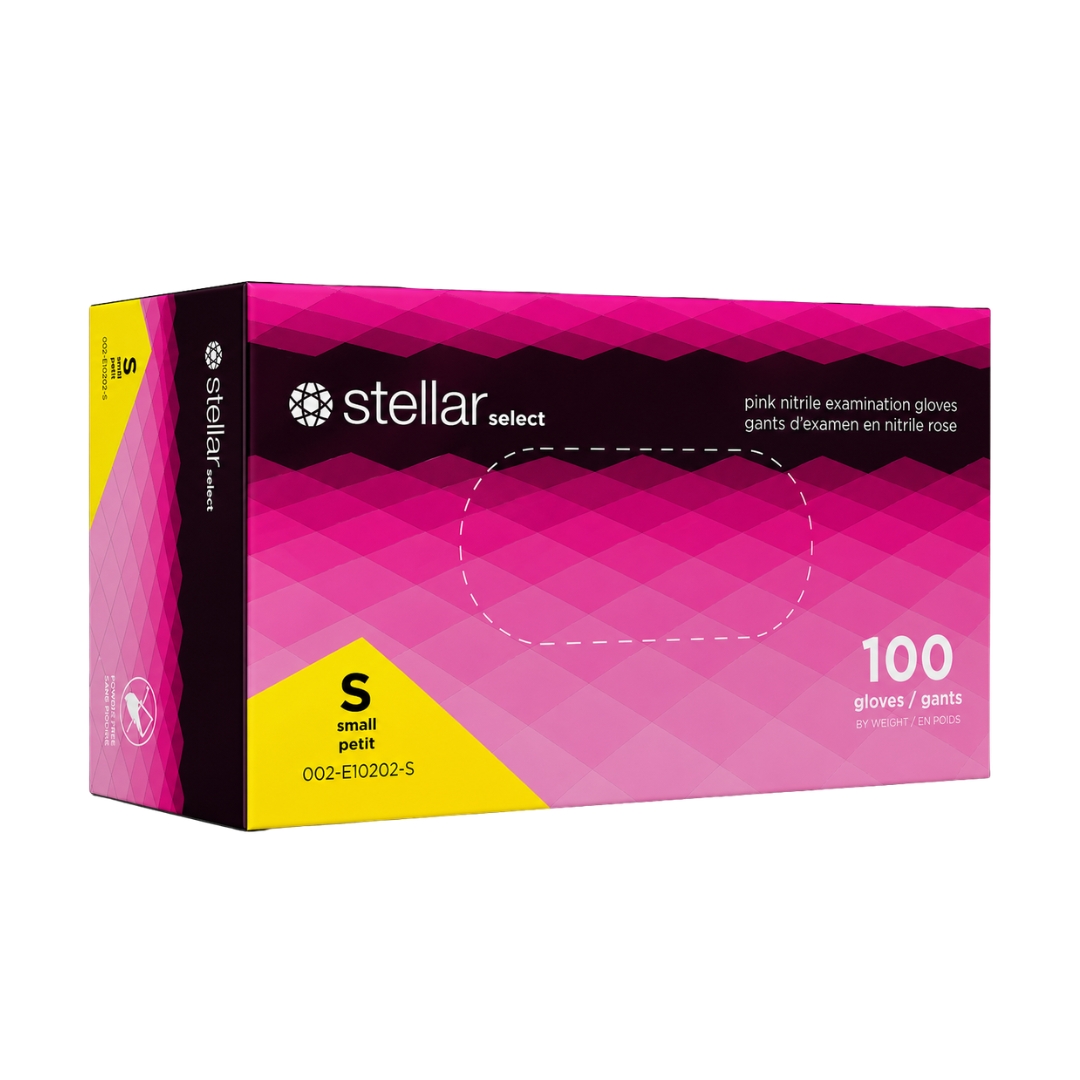 Stellar Nitrile Exam Gloves- Pink, 3 mil Powder Free - Image 2
