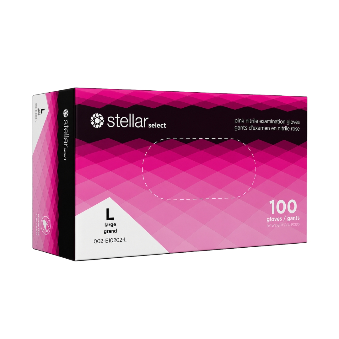 Stellar Nitrile Exam Gloves- Pink, 3 mil Powder Free - Image 4