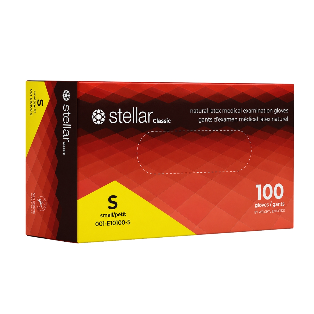 Stellar Latex Exam Gloves- 4 mil Powder Free - Image 2