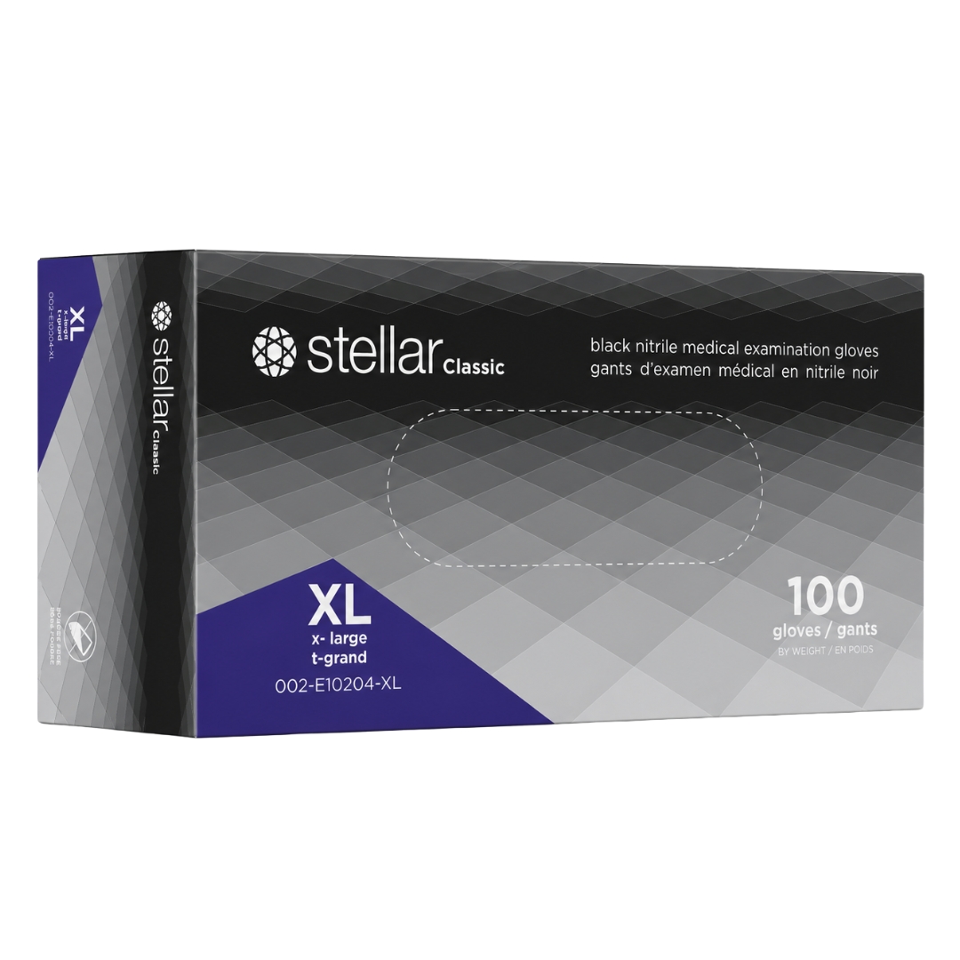 Stellar Classic Nitrile Exam Gloves- 4 mil, Black, Powder Free - Image 4