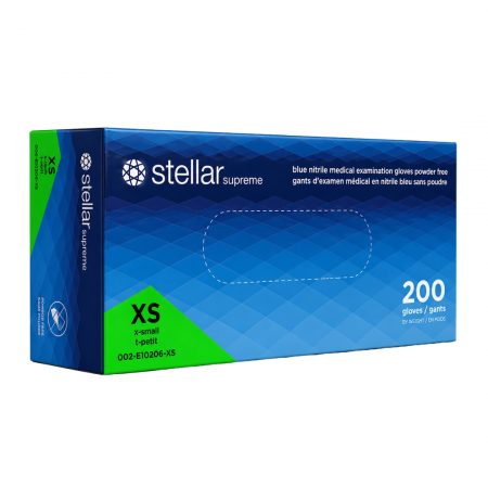 Stellar Supreme Nitrile Exam Gloves- 3.5 mil Blue, Powder Free