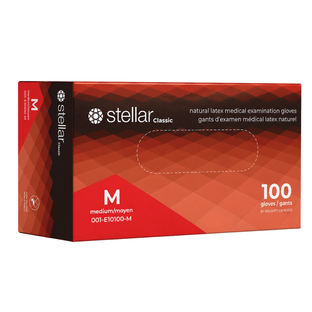 Stellar Latex Exam Gloves- 4 mil Powder Free - Image 3