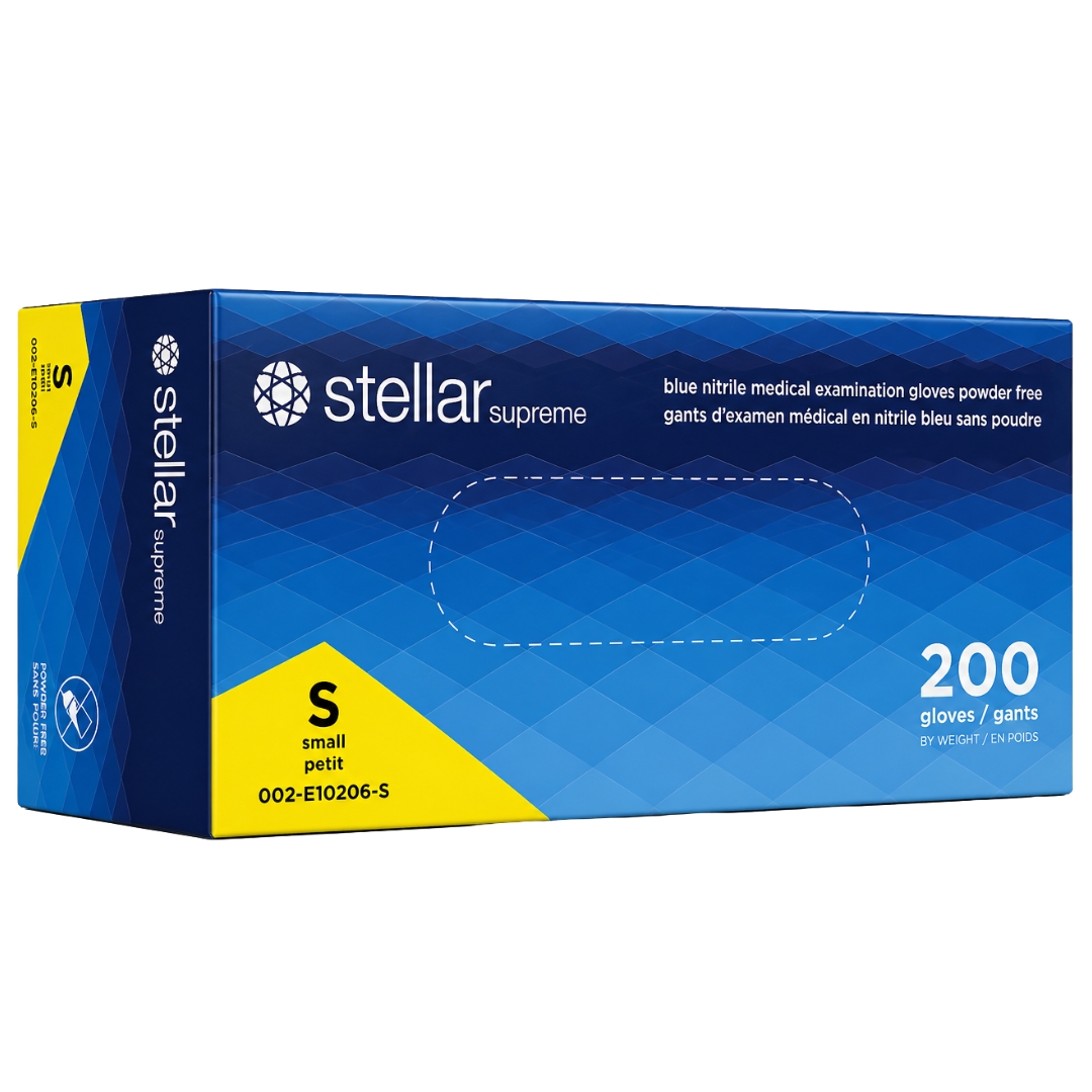 Stellar Supreme Nitrile Exam Gloves- 3.5 mil Blue, Powder Free - Image 2