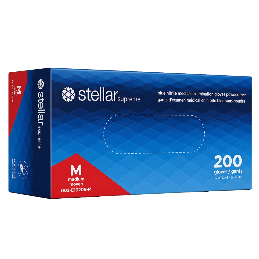 Stellar Supreme Nitrile Exam Gloves- 3.5 mil Blue, Powder Free - Image 3