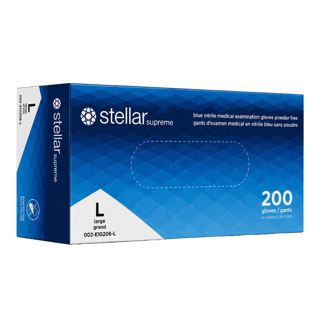 Stellar Supreme Nitrile Exam Gloves- 3.5 mil Blue, Powder Free - Image 4