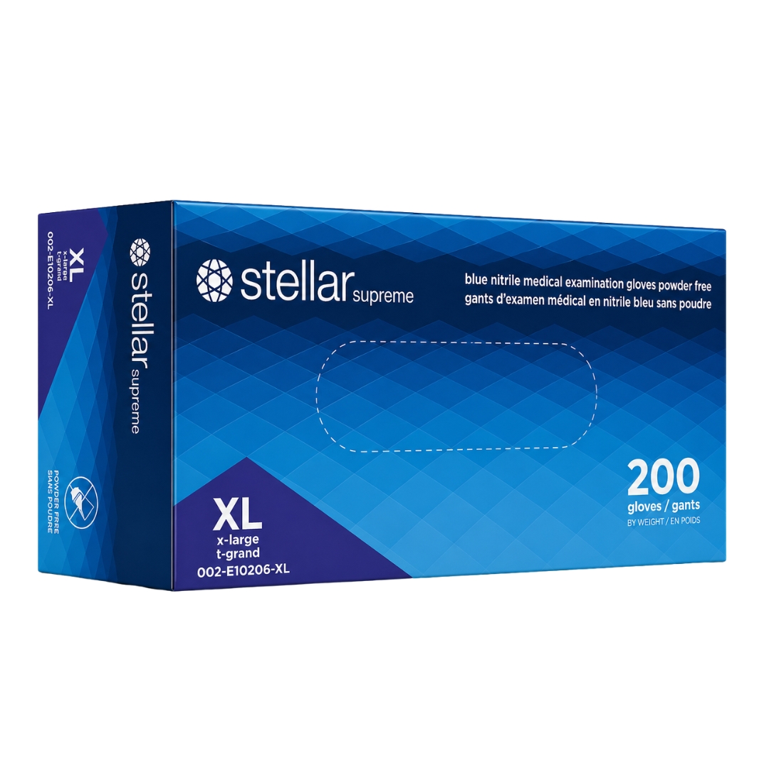 Stellar Supreme Nitrile Exam Gloves- 3.5 mil Blue, Powder Free - Image 5