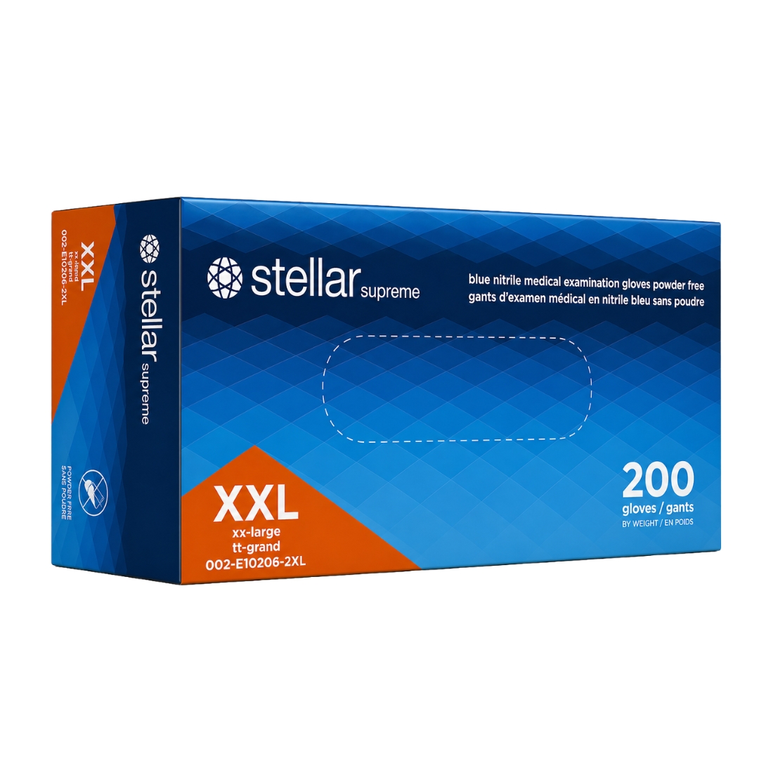 Stellar Supreme Nitrile Exam Gloves- 3.5 mil Blue, Powder Free - Image 6