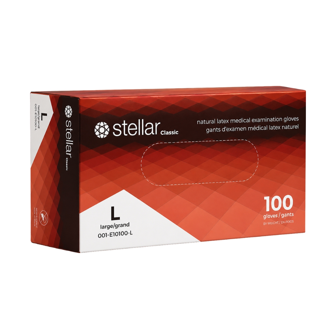 Stellar Latex Exam Gloves- 4 mil Powder Free - Image 4