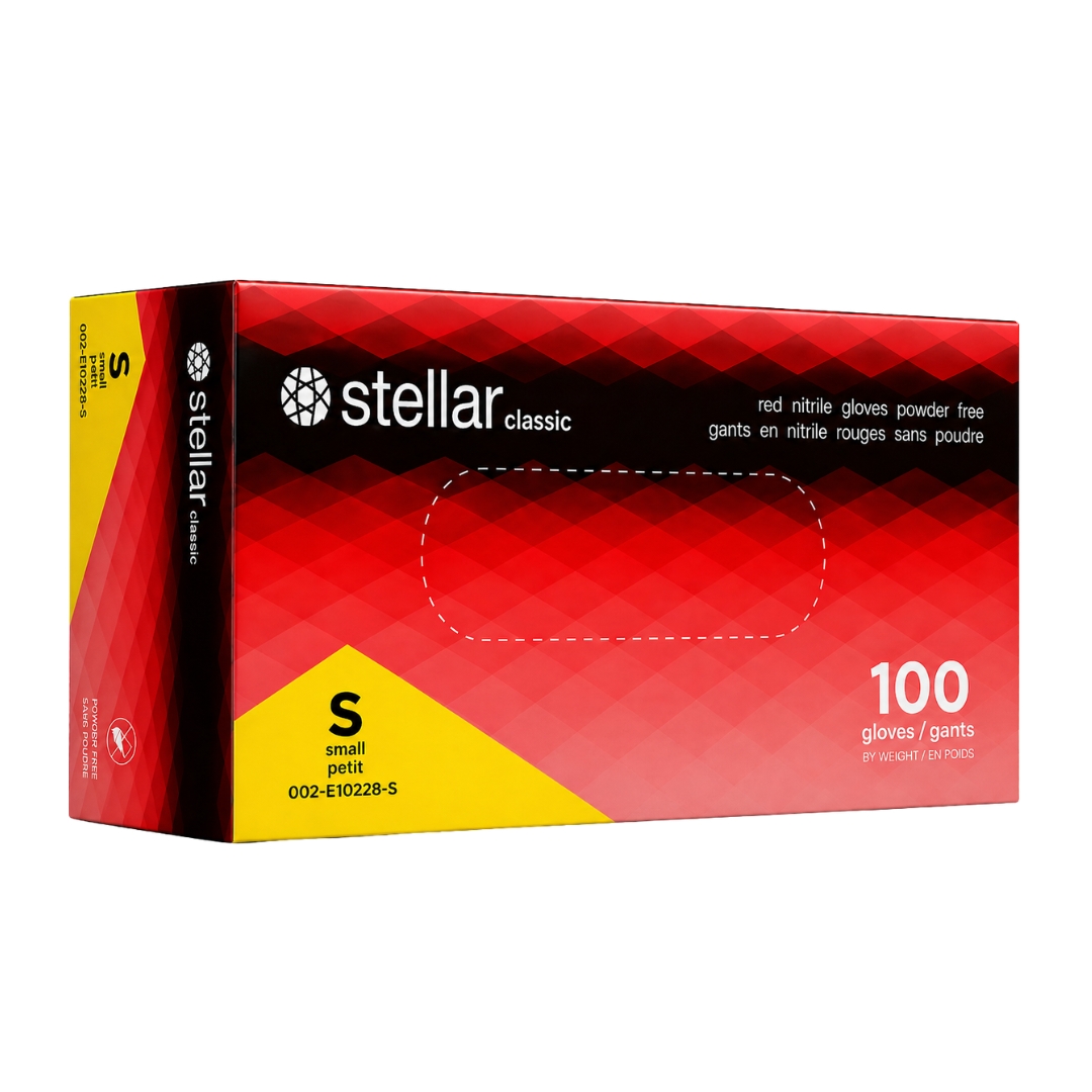 Stellar Nitrile Gloves- Red, 4 mil Powder Free - Image 2