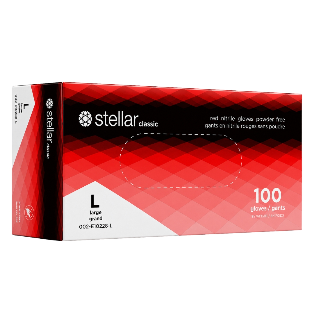 Stellar Nitrile Gloves- Red, 4 mil Powder Free - Image 4