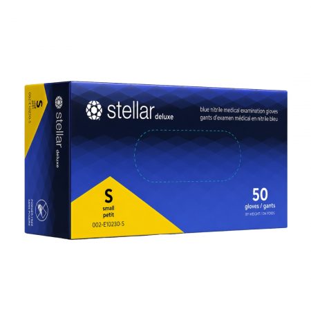 Stellar Deluxe Nitrile Exam Gloves- 8 mil Blue, Powder Free
