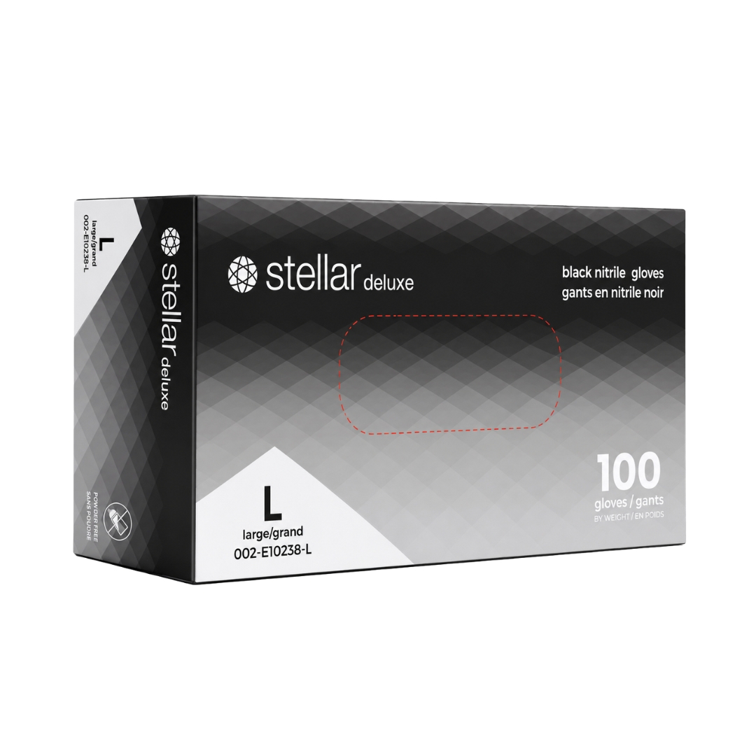 Stellar Deluxe Nitrile Disposable Gloves- Black, 8 mil Powder Free - Image 3