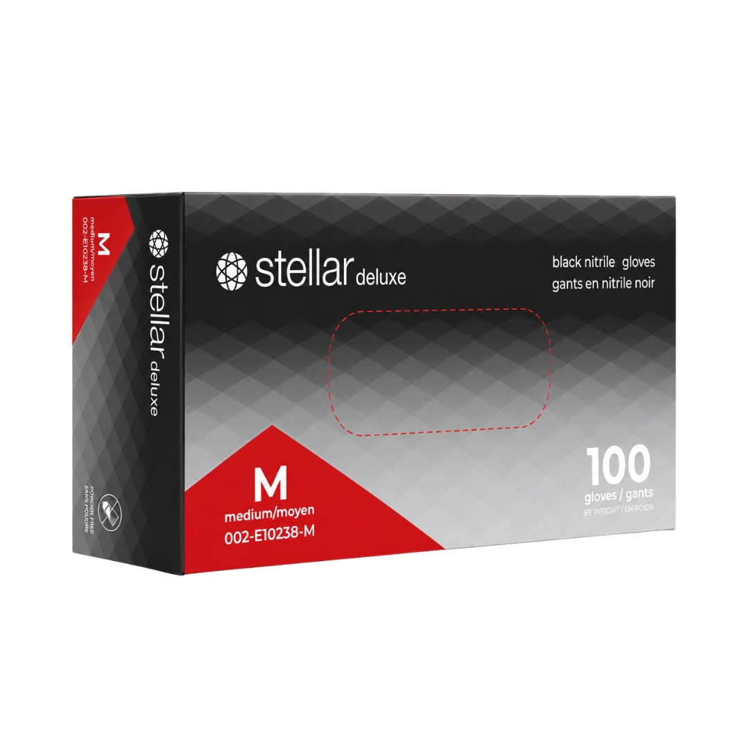 Stellar Deluxe Nitrile Disposable Gloves- Black, 8 mil Powder Free - Image 2