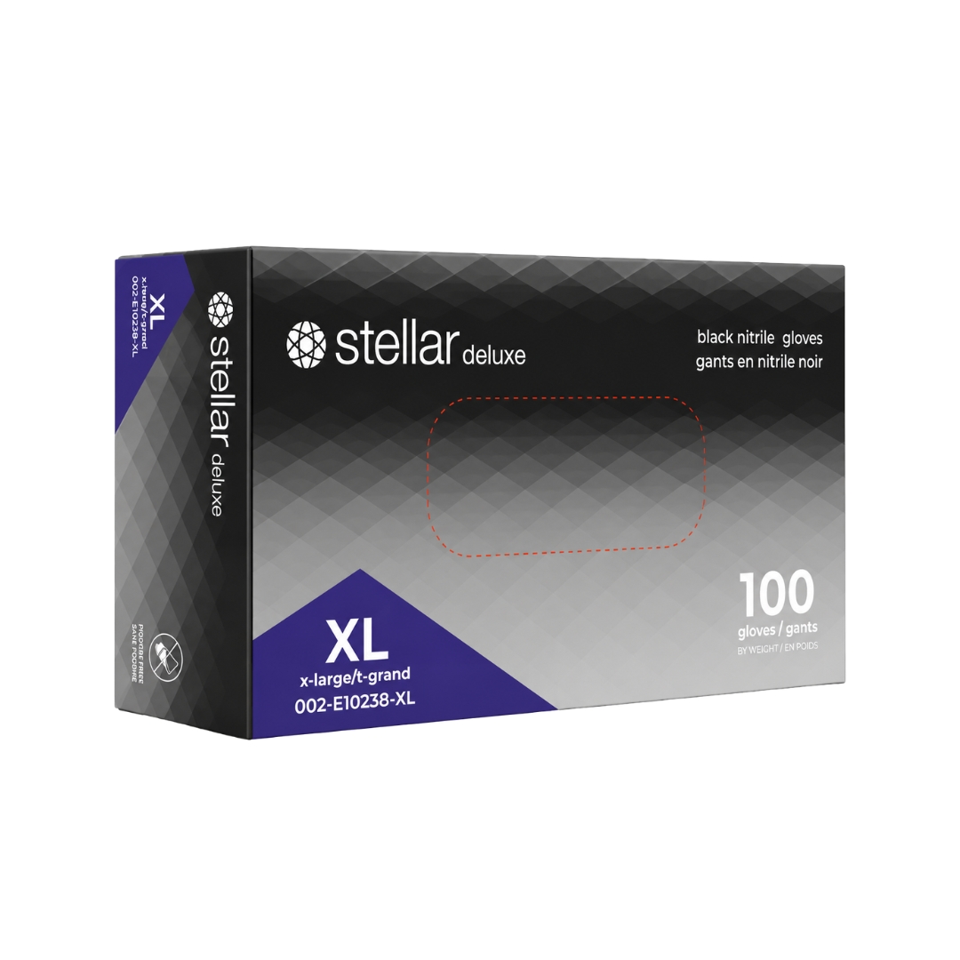Stellar Deluxe Nitrile Disposable Gloves- Black, 8 mil Powder Free - Image 4