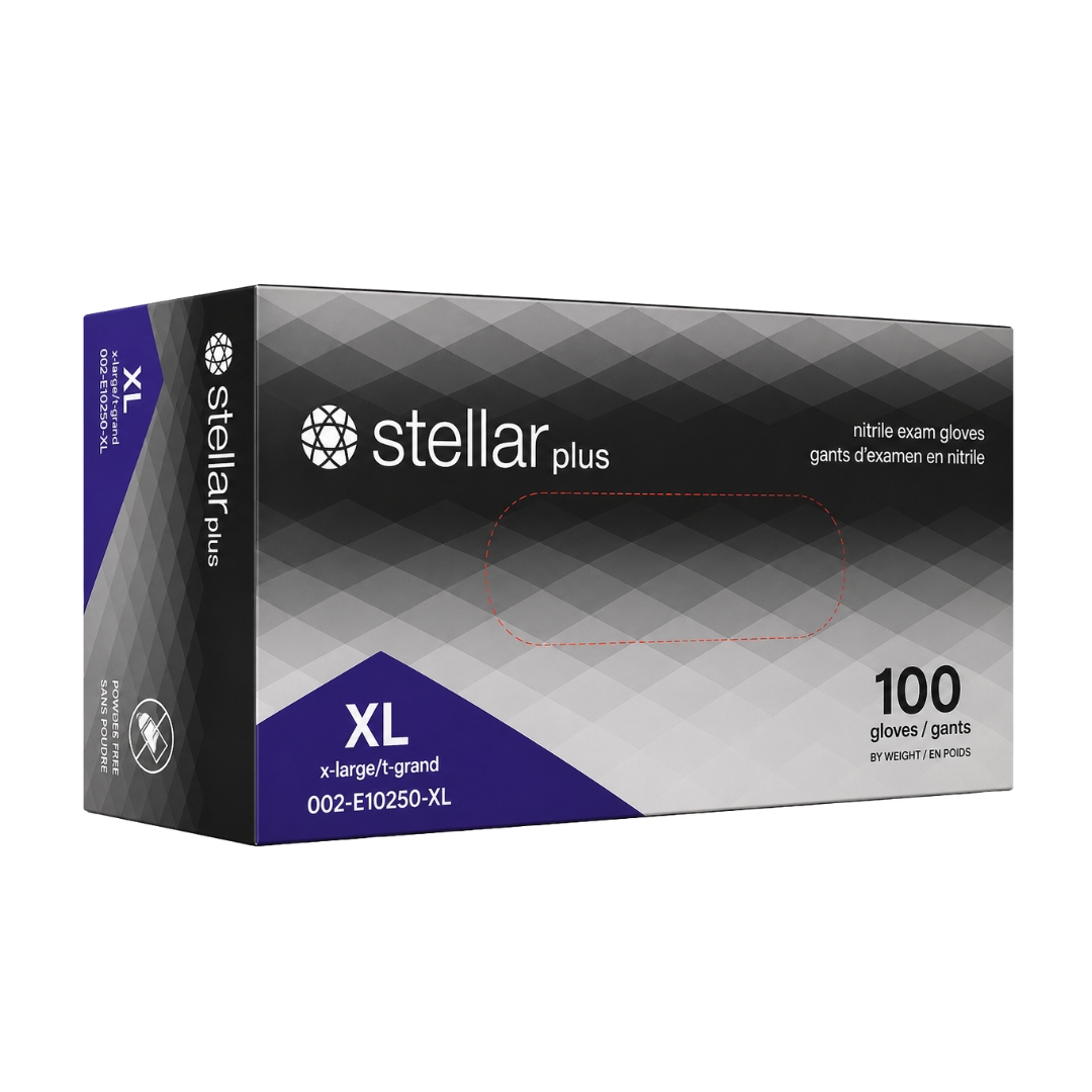 Stellar Plus Nitrile Exam Gloves- 5 mil, Black, Powder Free - Image 4