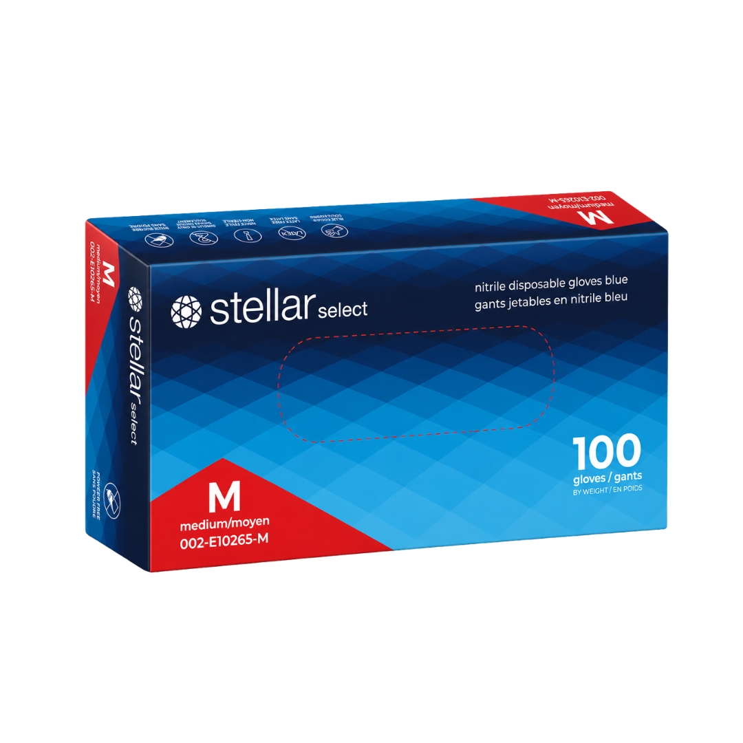 Stellar Select Nitrile Gloves- 3 mil Blue, Powder Free - Image 2