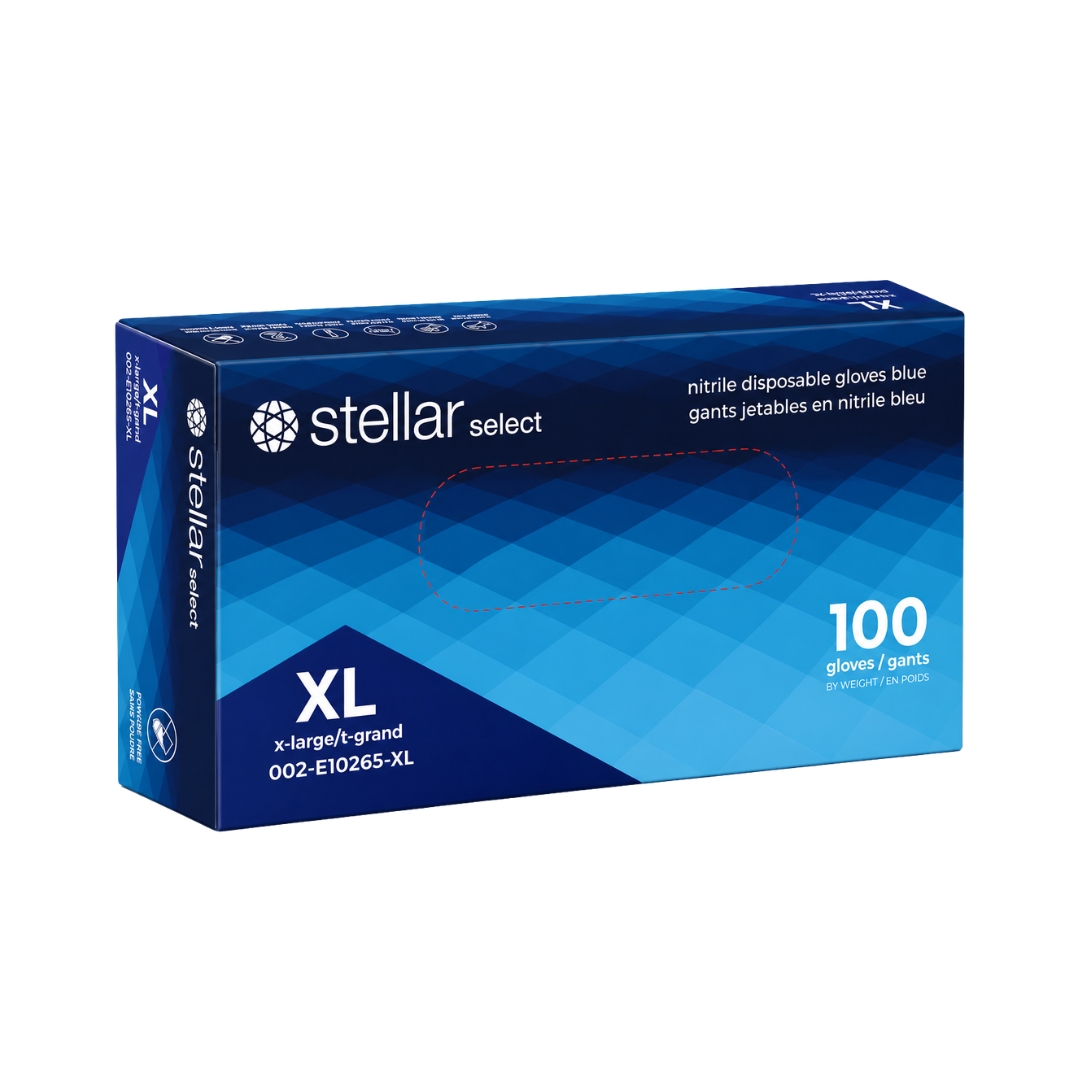 Stellar Select Nitrile Gloves- 3 mil Blue, Powder Free - Image 4