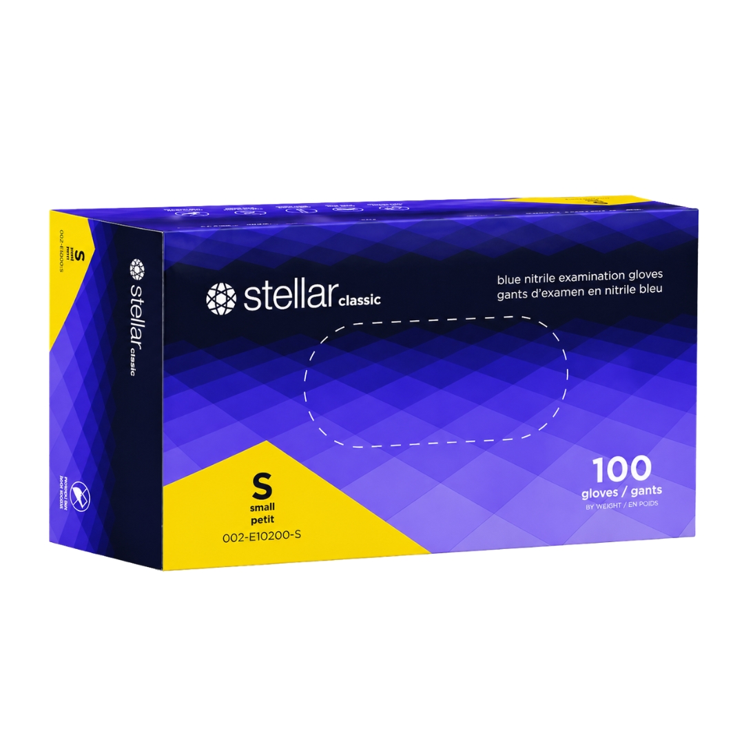 Stellar Classic Nitrile Exam Gloves- 4 mil Blue, Powder Free - Image 2