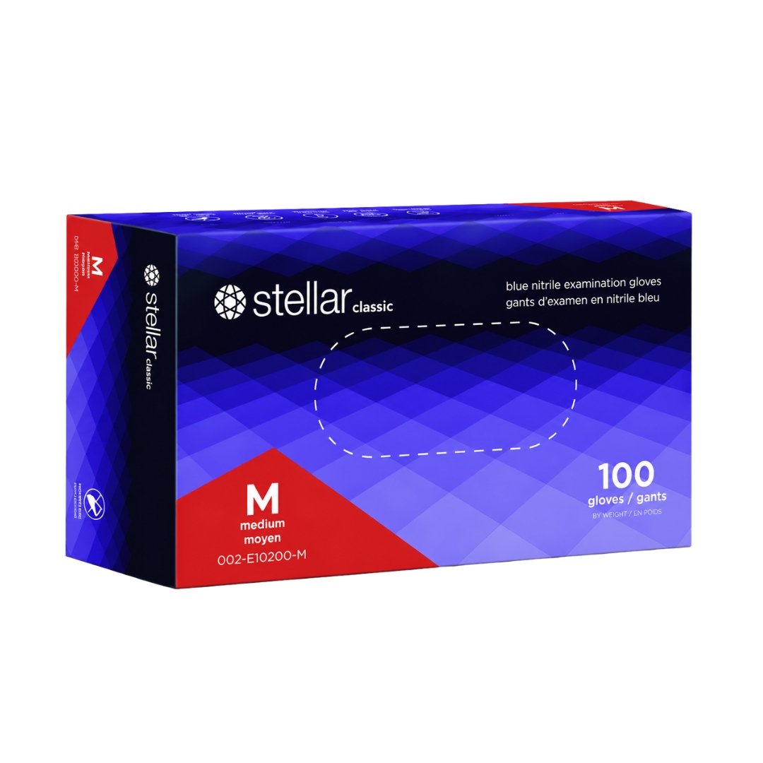 Stellar Classic Nitrile Exam Gloves- 4 mil Blue, Powder Free - Image 3