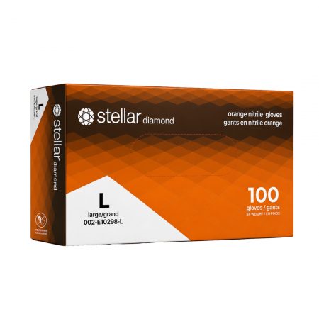 Stellar Deluxe Nitrile Disposable Gloves- Orange, 8 mil Powder Free