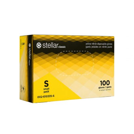 Stellar Nitrile Gloves- Yellow, 4 mil Powder Free