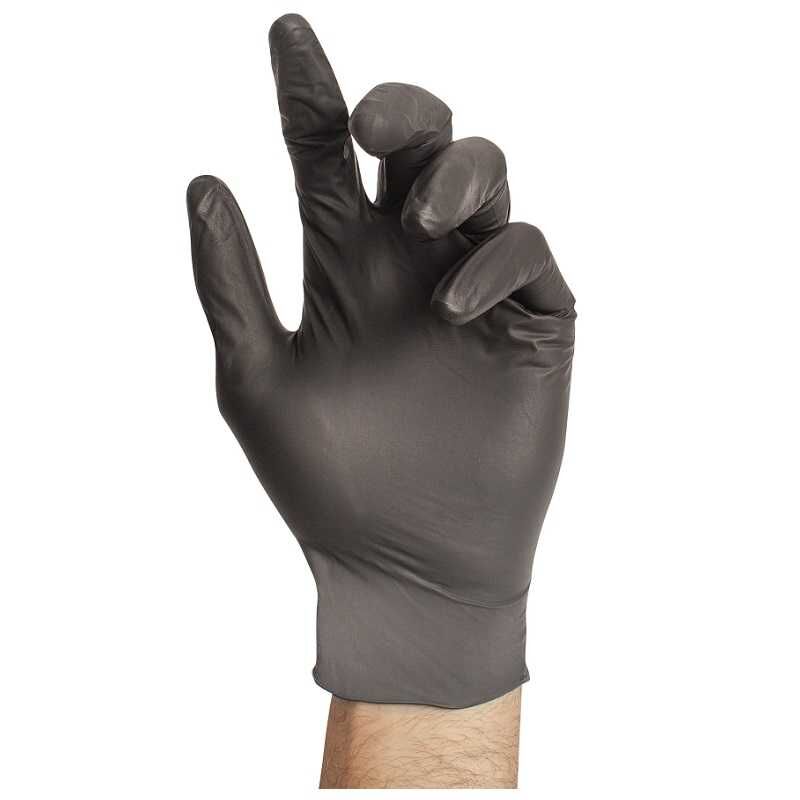 Stellar Classic Nitrile Exam Gloves- 4 mil, Black, Powder Free - Image 5