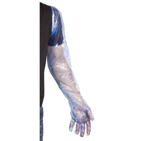 Stellar Poly Gloves, Shoulder  Length, 1 mil Blue