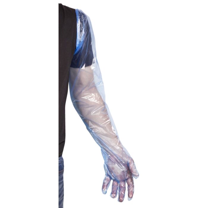 Stellar Poly Gloves, Shoulder Length, 1 mil Blue