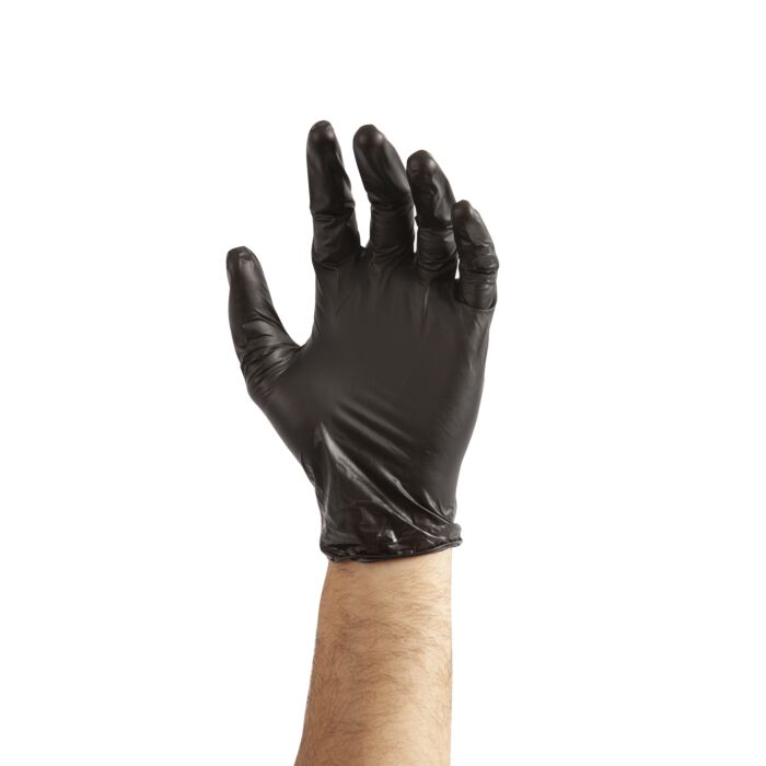 Stellar Vitridex Disposable Gloves- 4 mil Black, Powder Free - Image 2