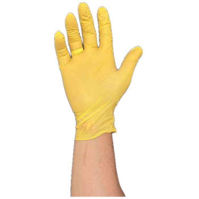 Stellar Nitrile Gloves- Yellow, 4 mil Powder Free - Image 5