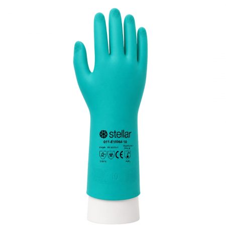 Stellar Flock Lined Nitrile Gloves- Green