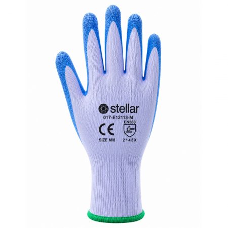 Stellar Latex Coated Gloves, Cotton / Poly Liner- Blue