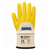 Stellar Jersey 3/4 Coated Yellow Latex Gloves, Wrinkle  Finish, Safety Cuff