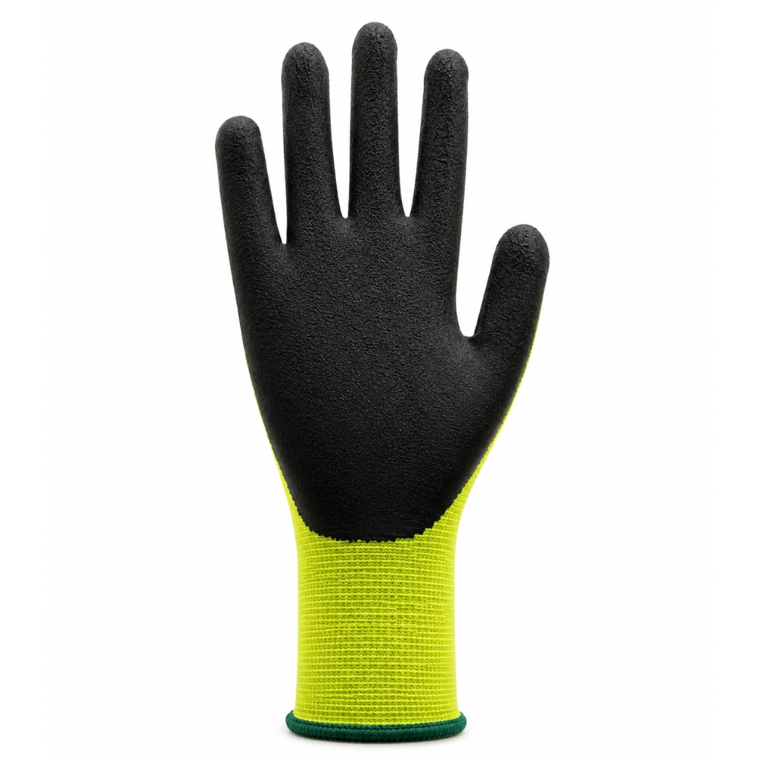 Stellar Latex Coated Gloves, Polyester Liner- Hi Viz Yellow - Image 2