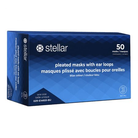 Stellar Pleated Mask with Ear Loops, Blue
