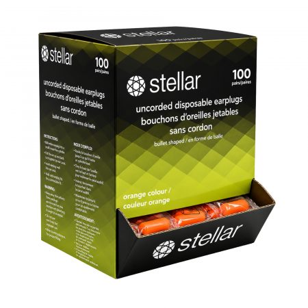 Stellar Foam Ear Plugs, Uncorded, Orange