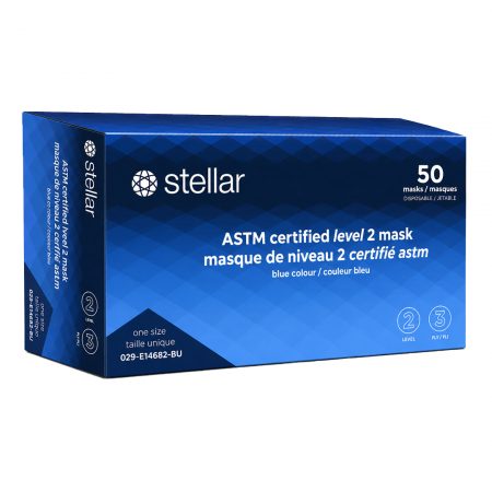 Stellar Pleated Mask with Ear Loops, Level 2, Blue
