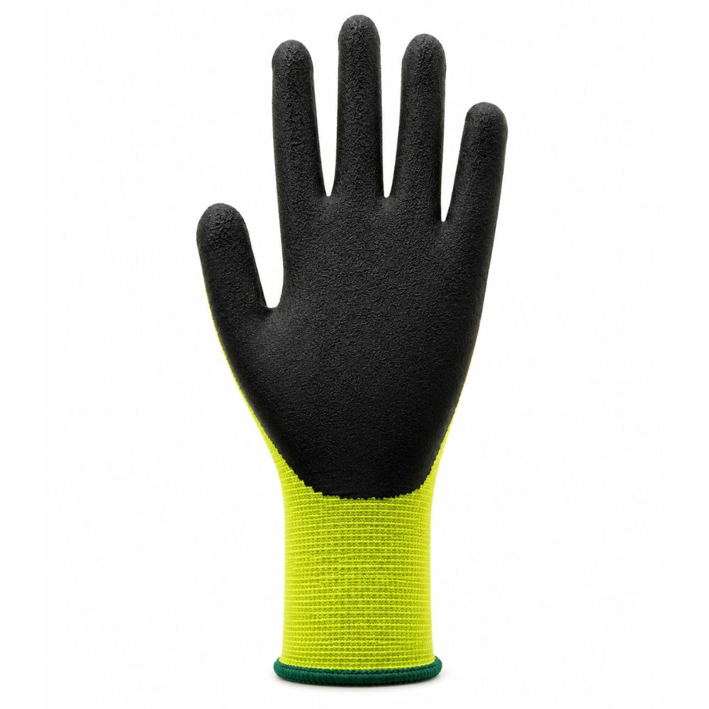 Stellar Latex Coated Gloves, Polyester Liner- Hi Viz Yellow - Image 2