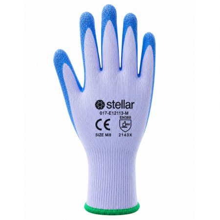 Stellar Latex Coated Gloves, Cotton / Poly Liner- Blue