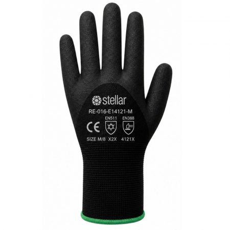 Stellar Acrylic and Nylon Double Liner 3/4 Coated Nitrile Gloves, Sandy Finish